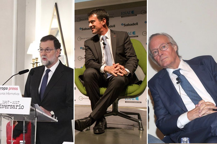 Mariano Rajoy, Manuel Valls y Josep Piqué