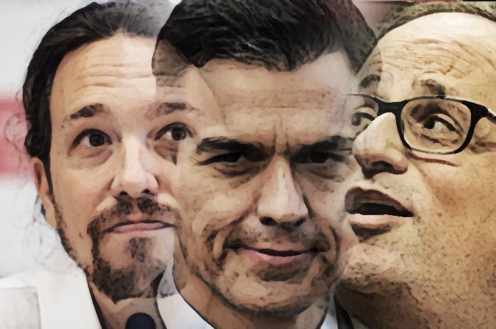 Torra, Sánchez e Iglesias